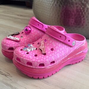 Crocs X Barbie Mega Crush Clog Electric Pink Glitter Womens Size 11